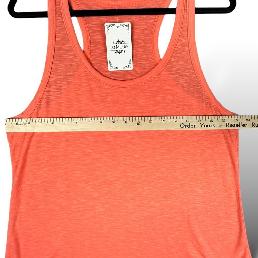 La Mode NWT Women's Vibrant Coral Racerback Tank Dress Size XL Beach Cruise - Picture 3 of 8